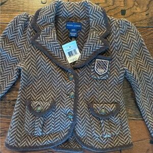 Net Polo Ralph Lauren little girls varsity herrinbone sweater 3 / 3T